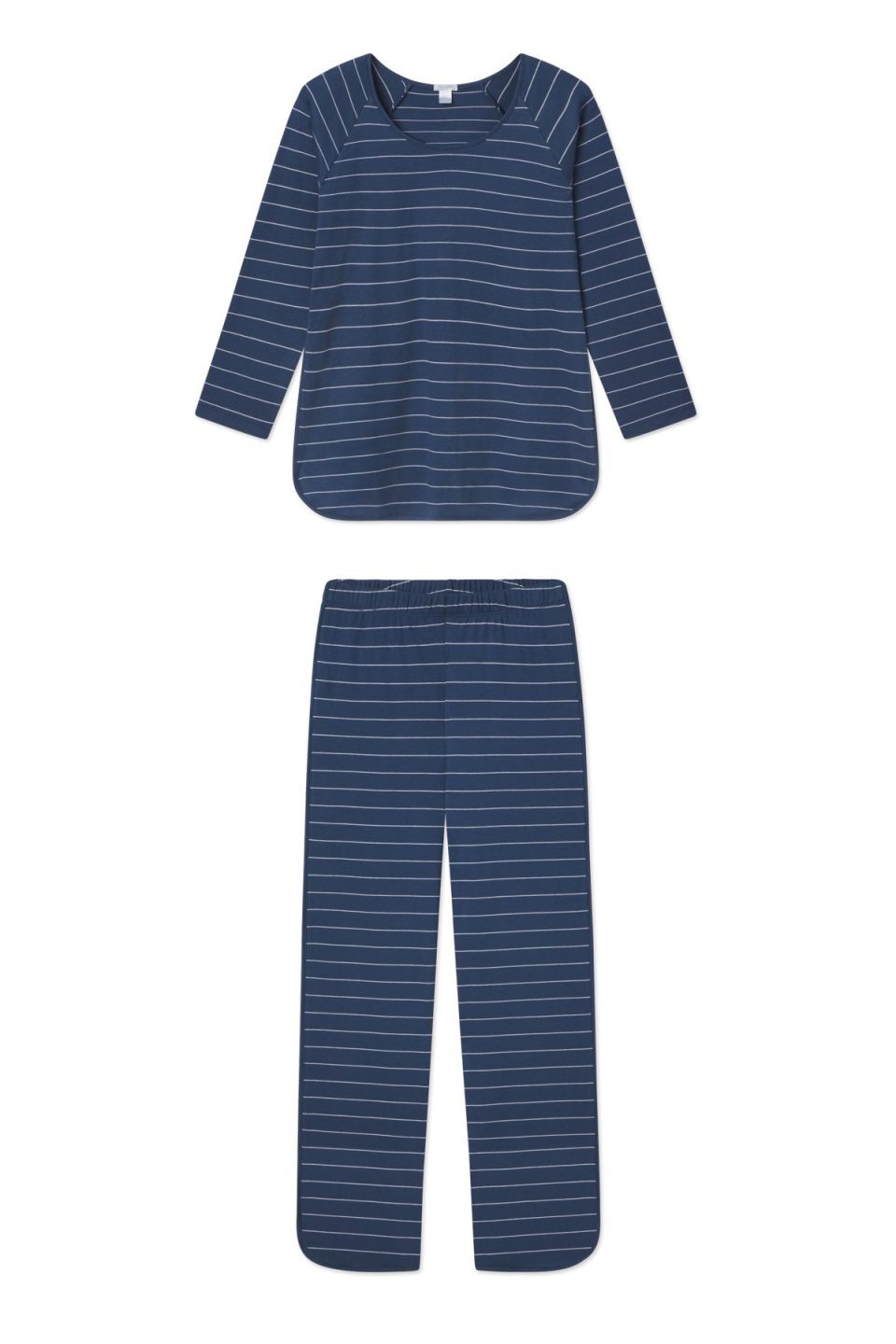 Pima Long-Long Set in Navy Boating Stripe