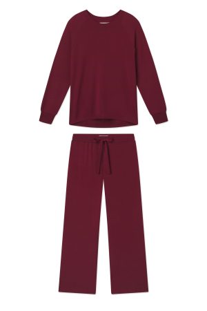 Relax Pants Set in Burgundy
