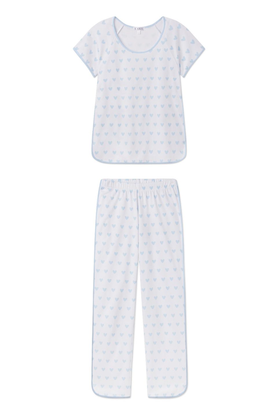 Pima Short-Long Set in French Blue Heart