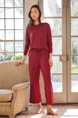 Relax Pants Set in Burgundy