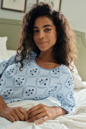 Pima Long-Long Set in Serene Blue Wreath